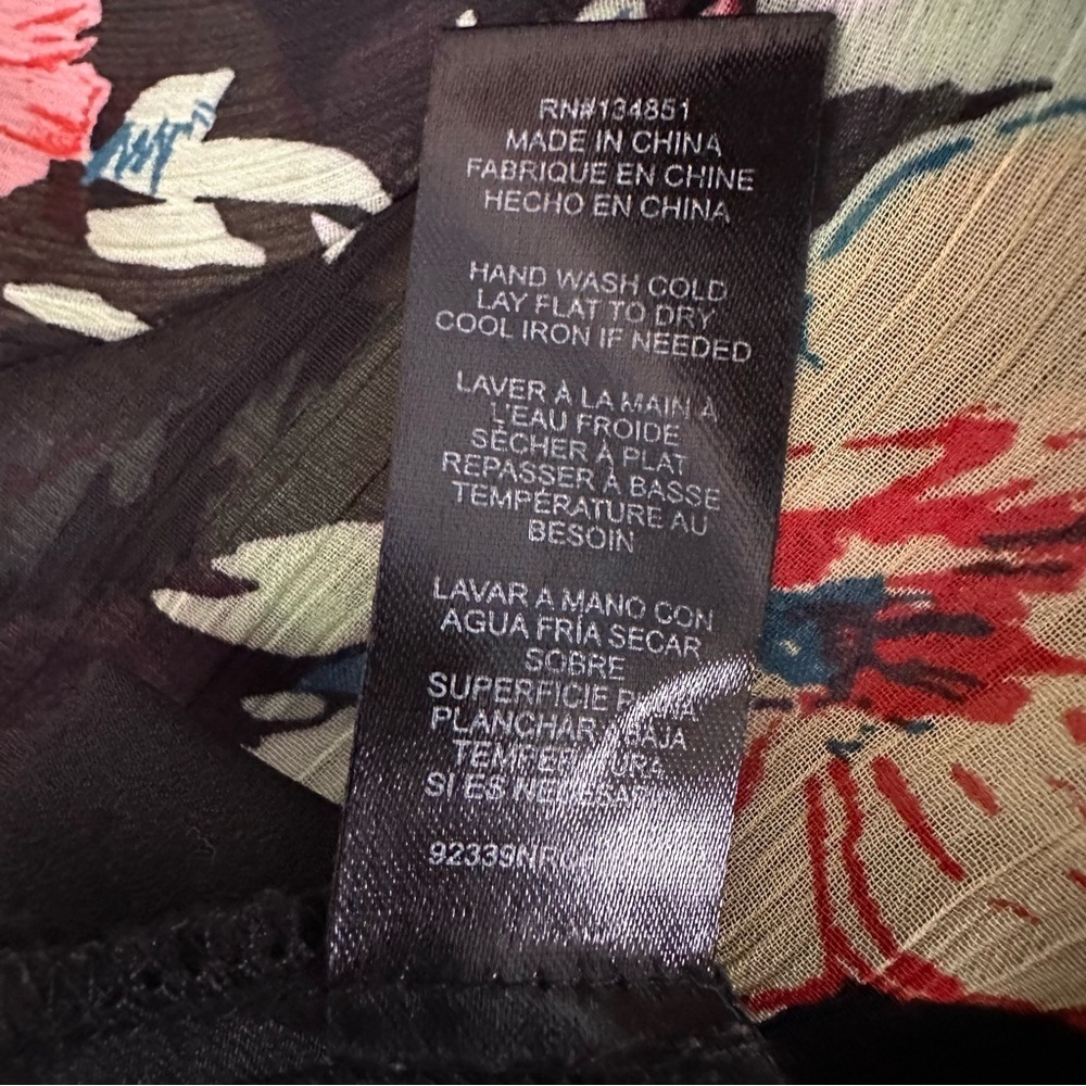 Wayf Floral Long Sleeve Dress in Black and Multicolor, XS - Picture 9 of 10